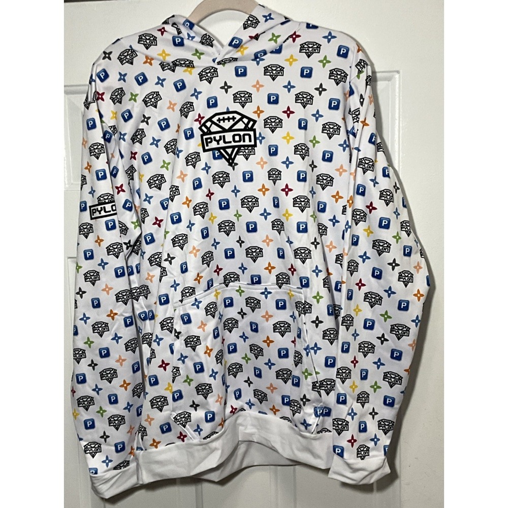 Pylon Multicolor Graphics Pullover Sweatshirt/Hoodie Vibrant Adult Medium